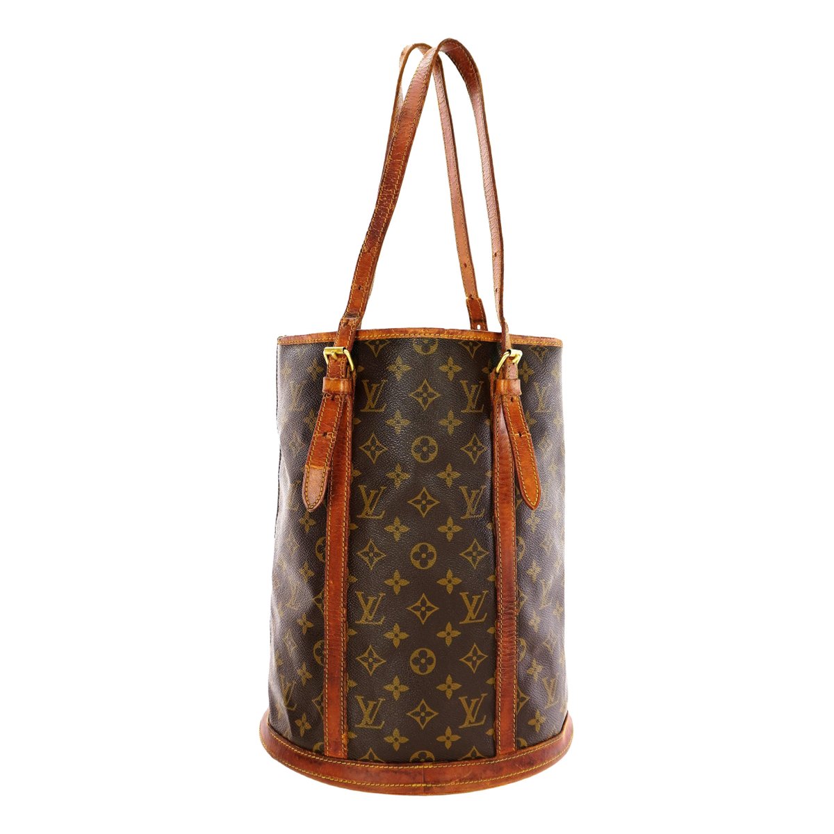 Bucket leather handbag