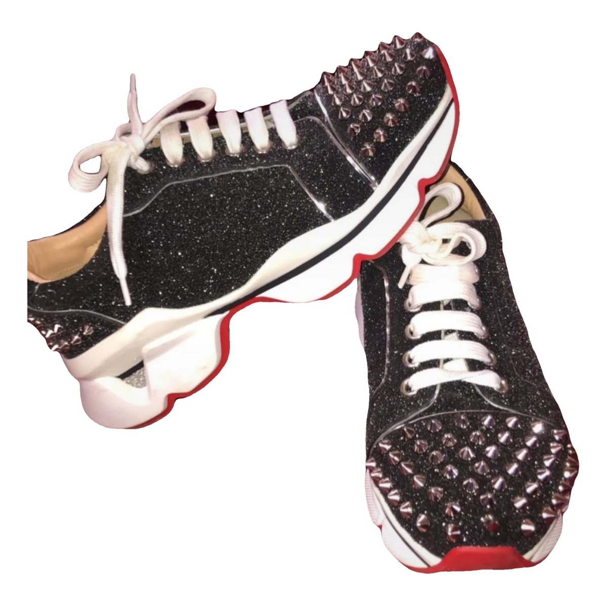 Red Runner glitter trainers