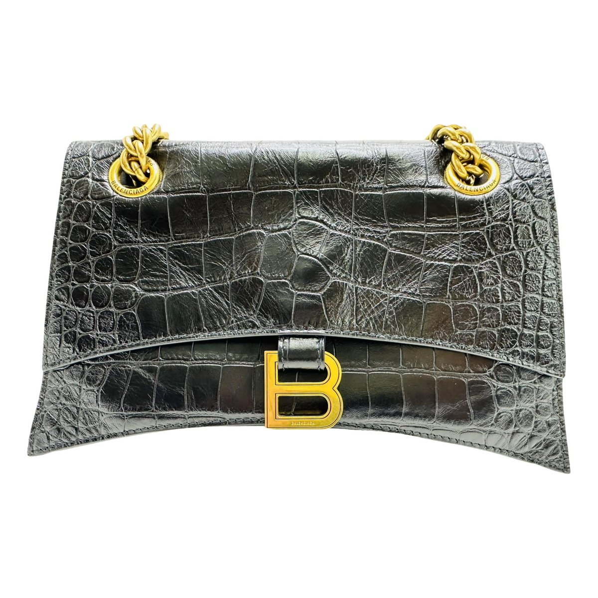 Crush leather handbag