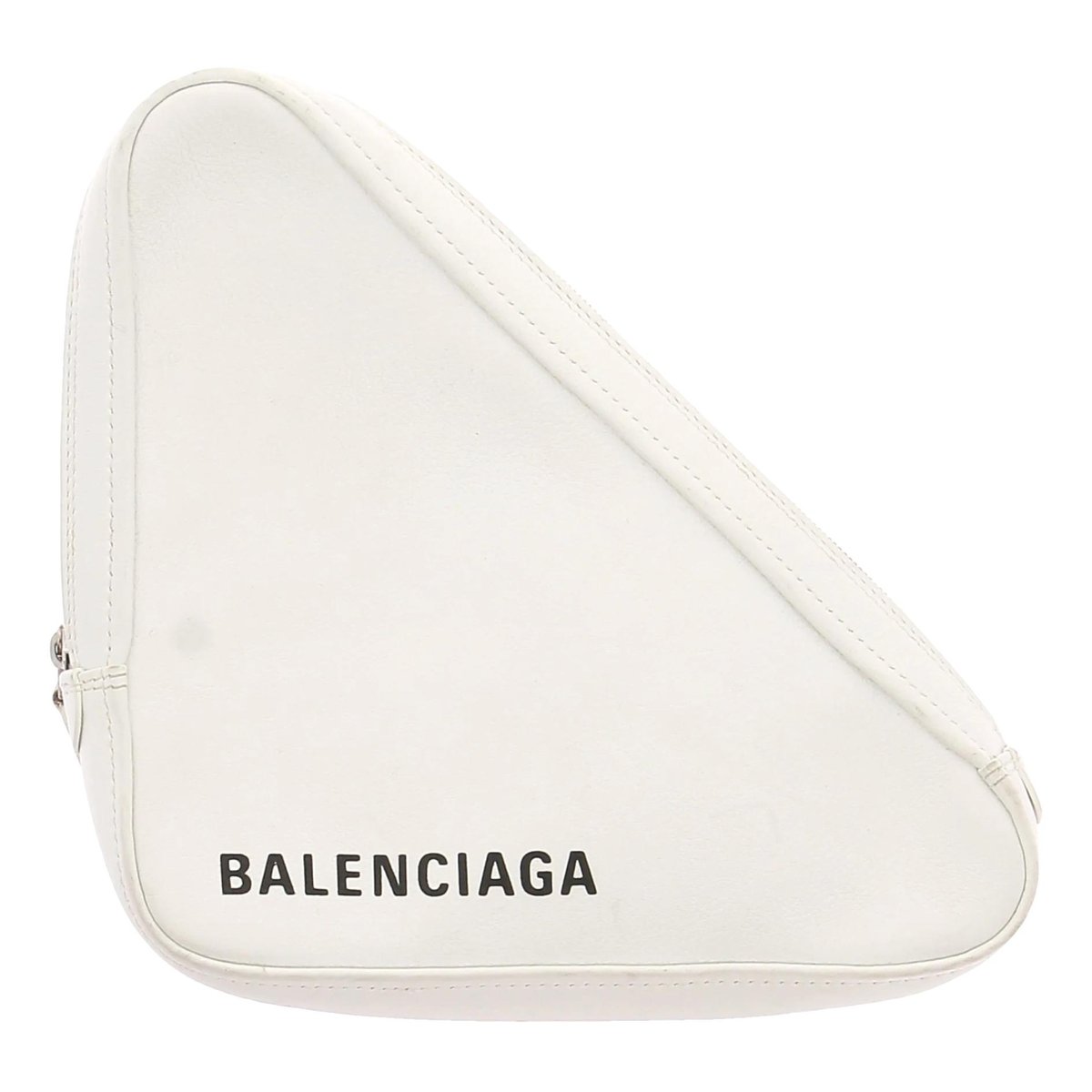 Triangle leather clutch bag