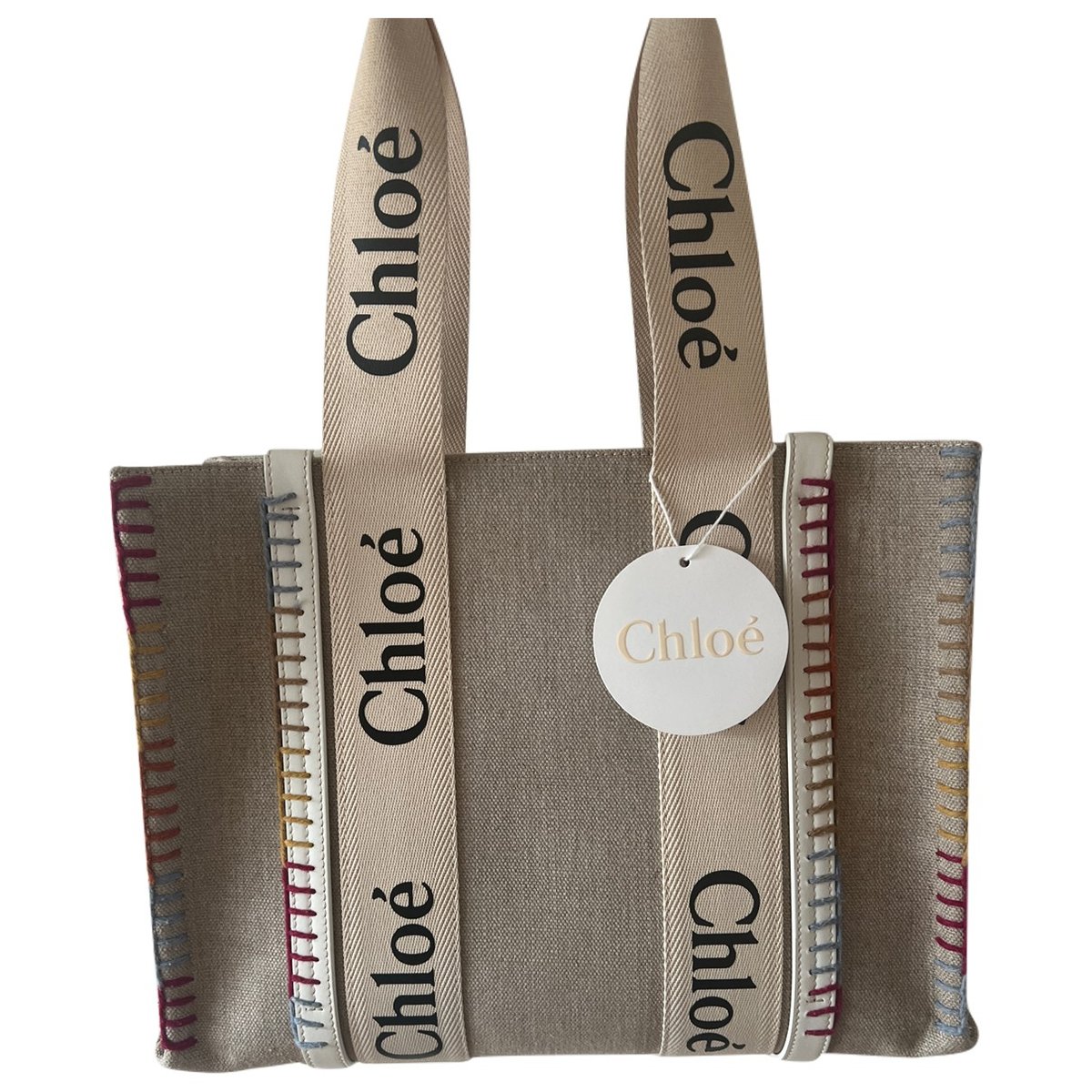 Woody linen tote