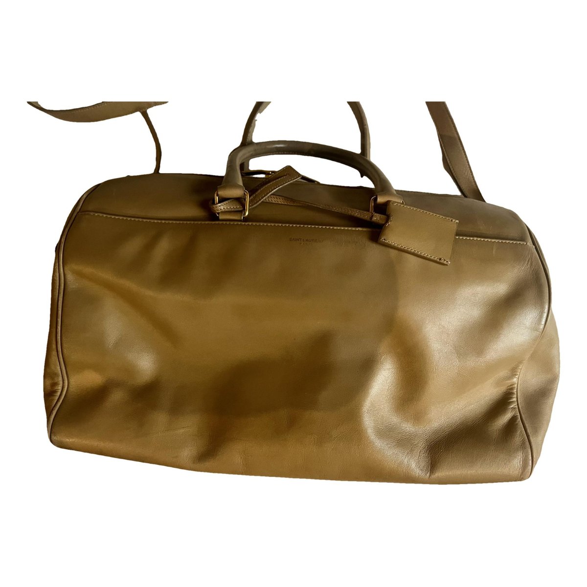 Duffle leather handbag