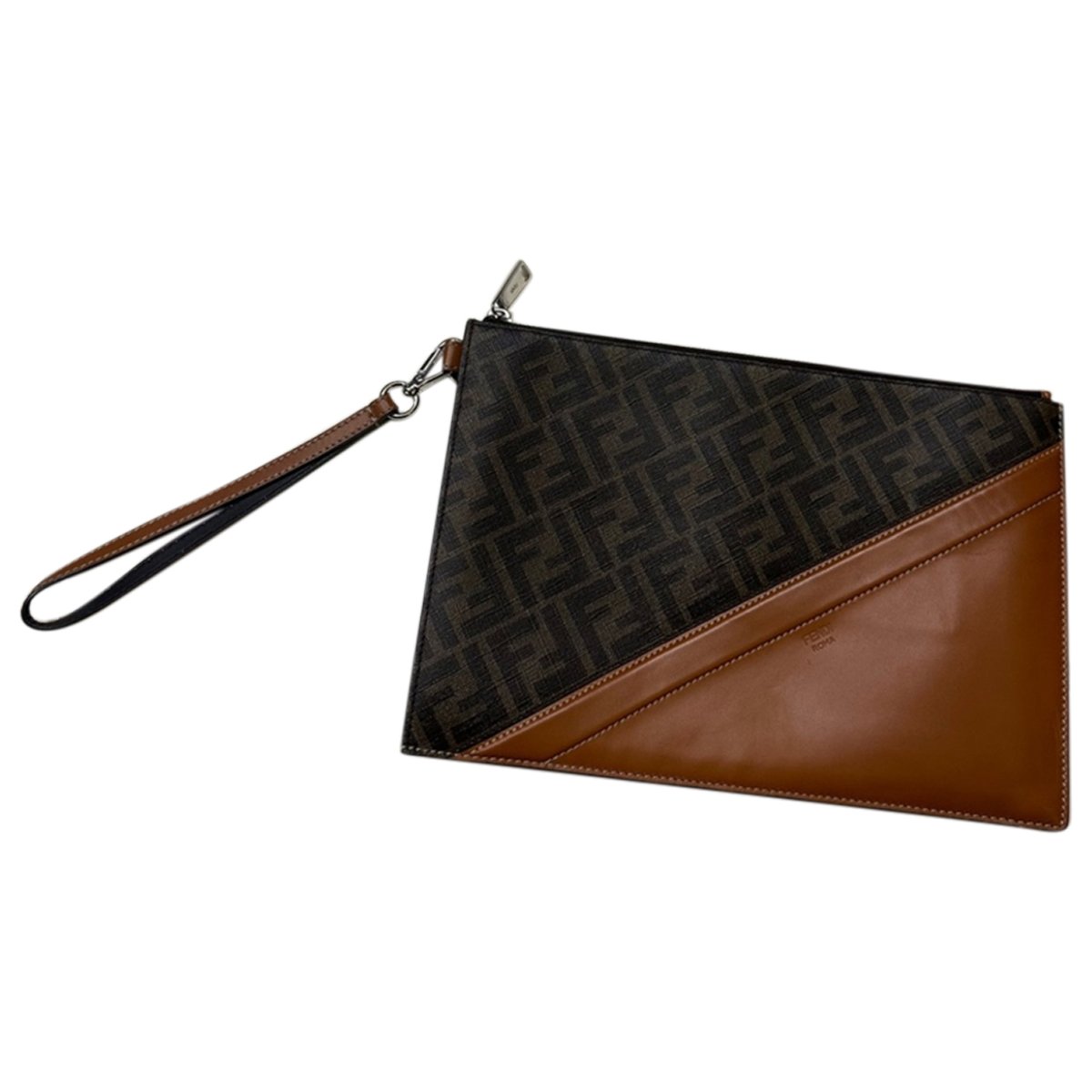Double F leather clutch bag
