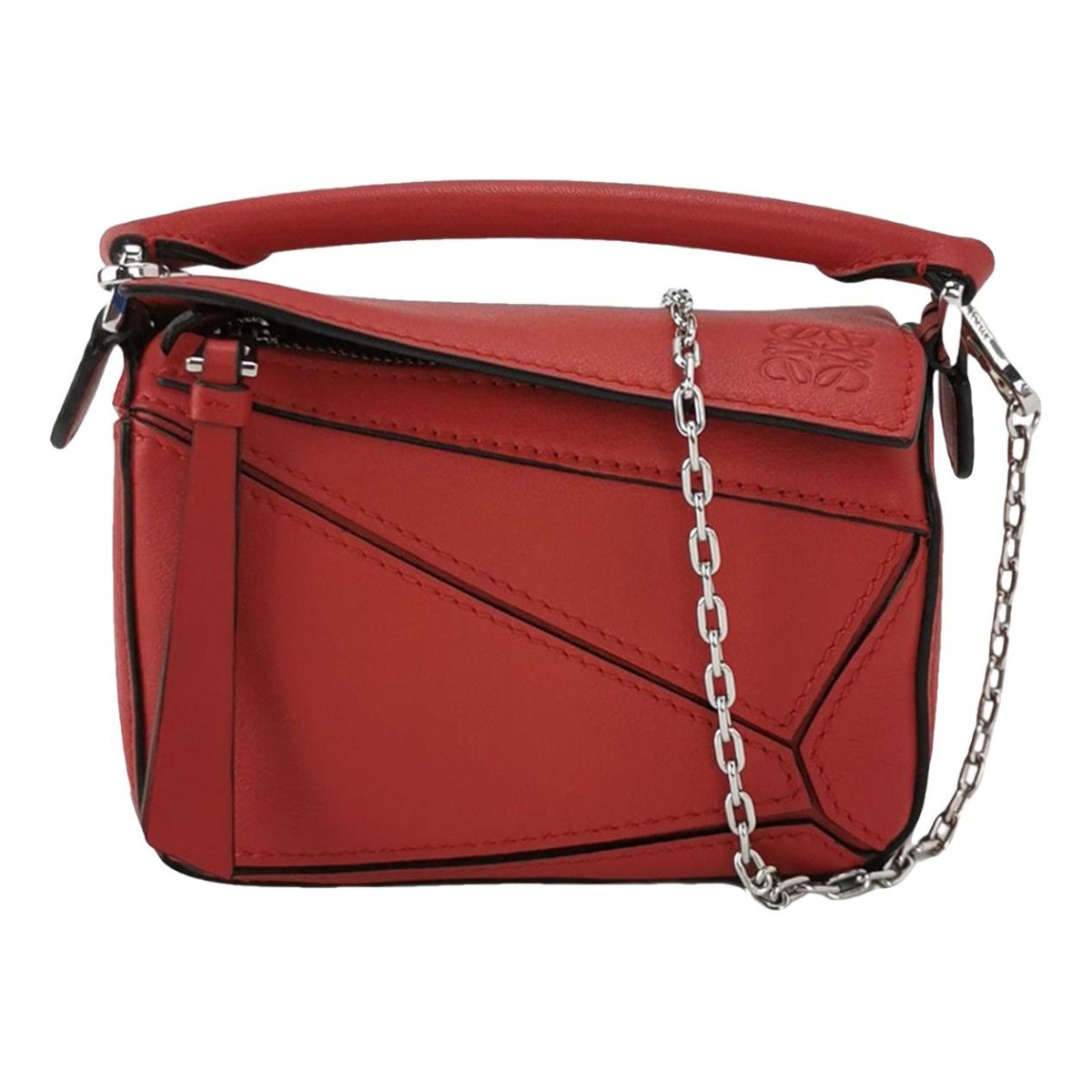 Puzzle leather handbag