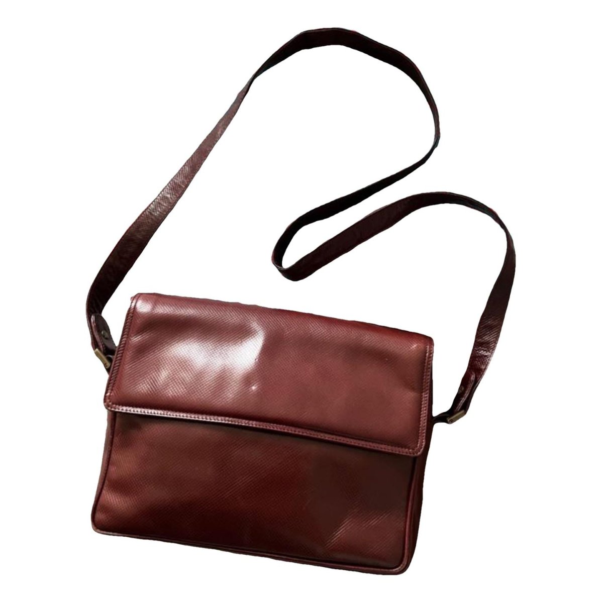 Clip leather crossbody bag