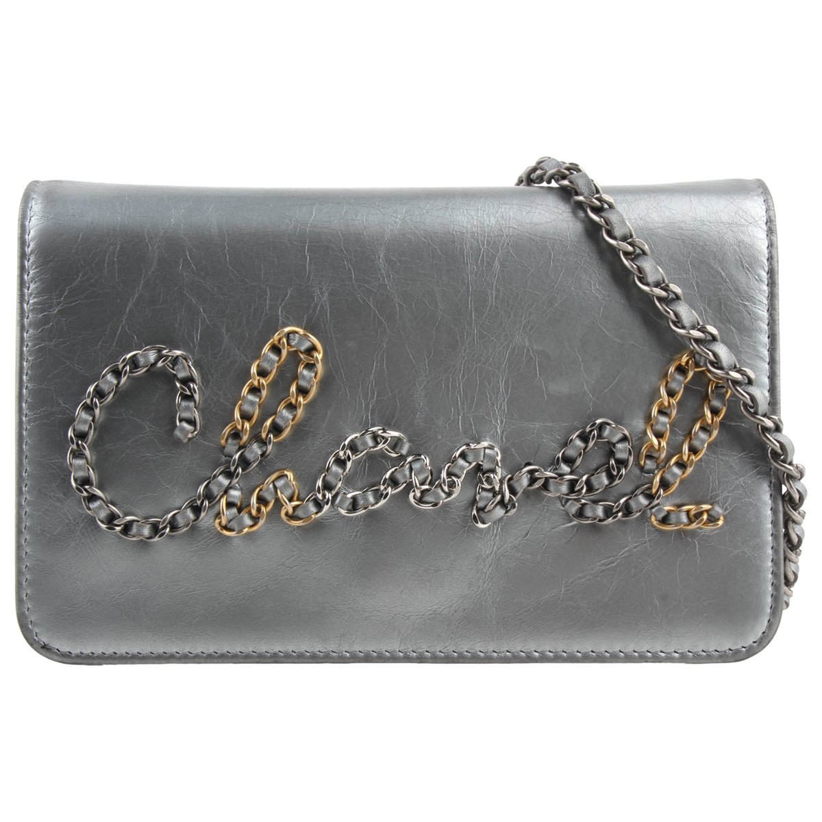 Wallet On Chain leather handbag