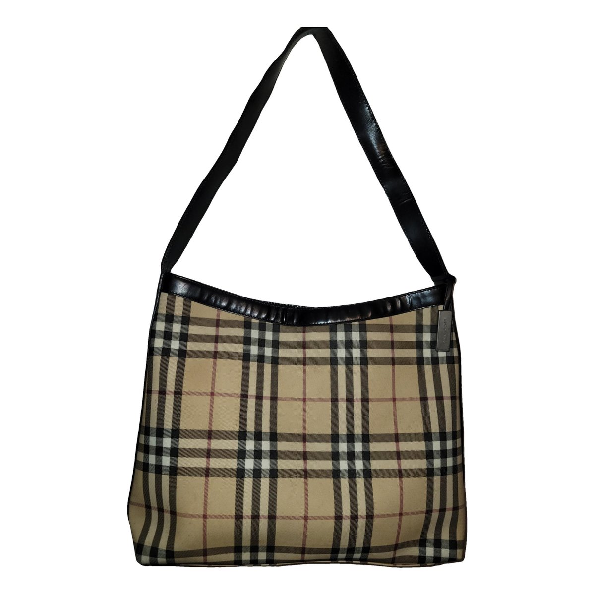 Title leather handbag