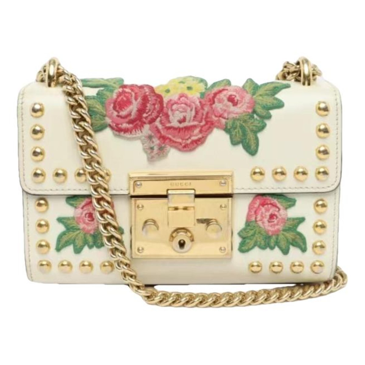 Padlock leather handbag