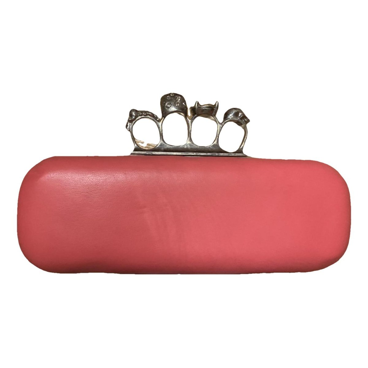 Knuckle leather clutch bag