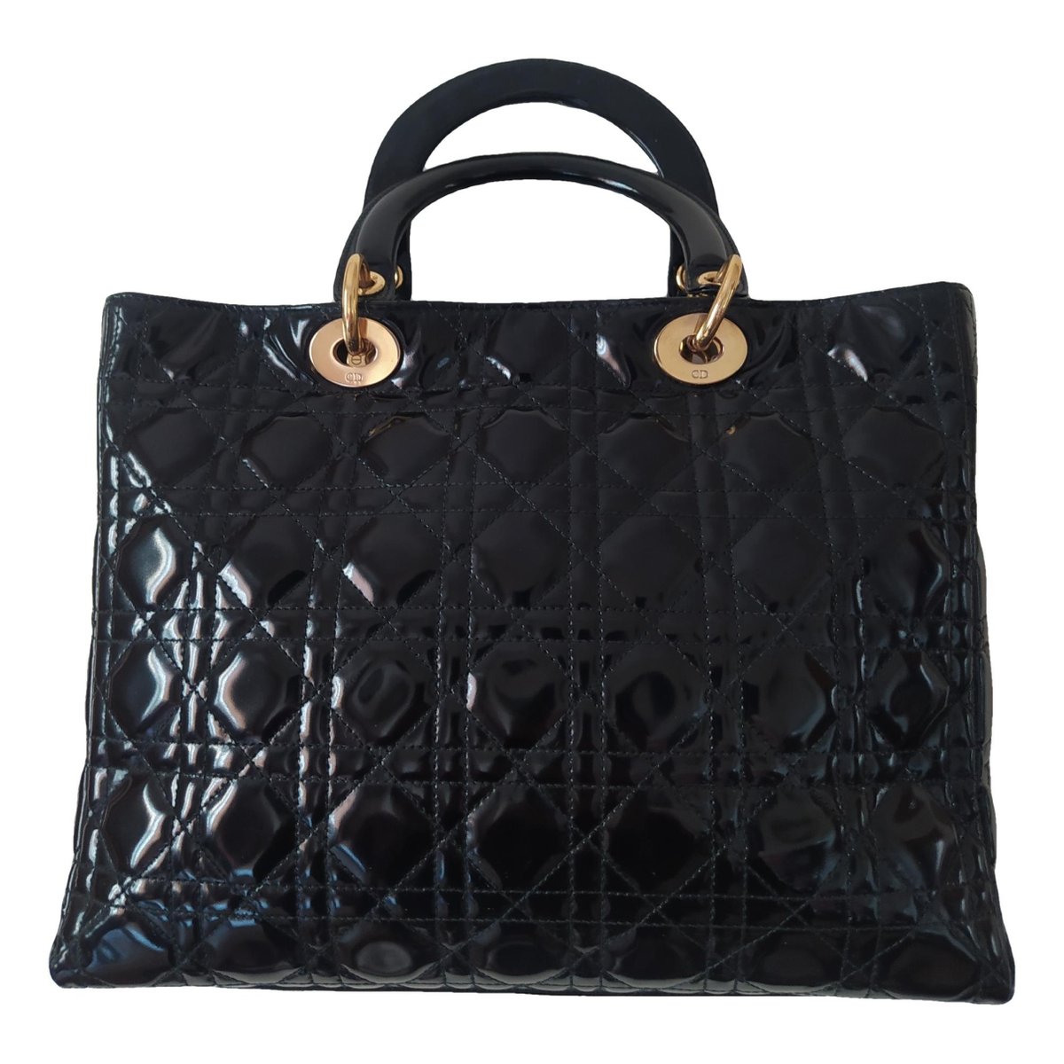 Lady Dior patent leather handbag