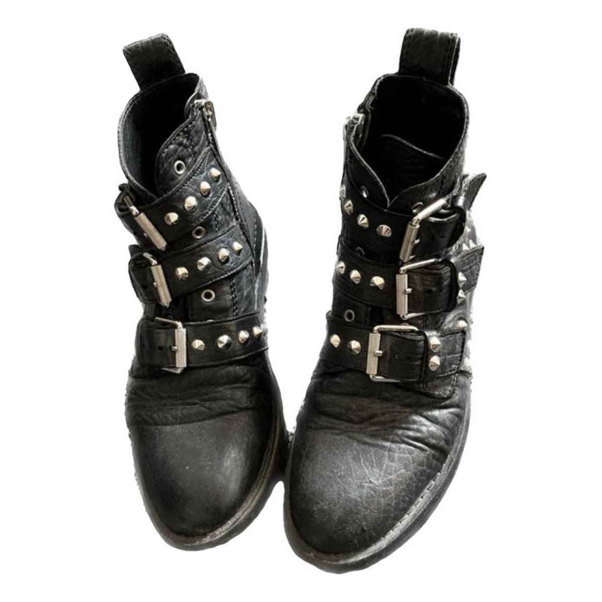 Laureen Spikes leather buckled boots