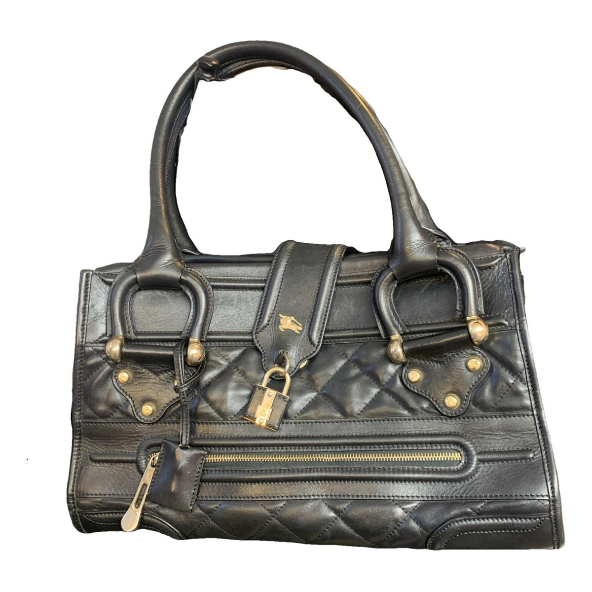 Pocket leather handbag