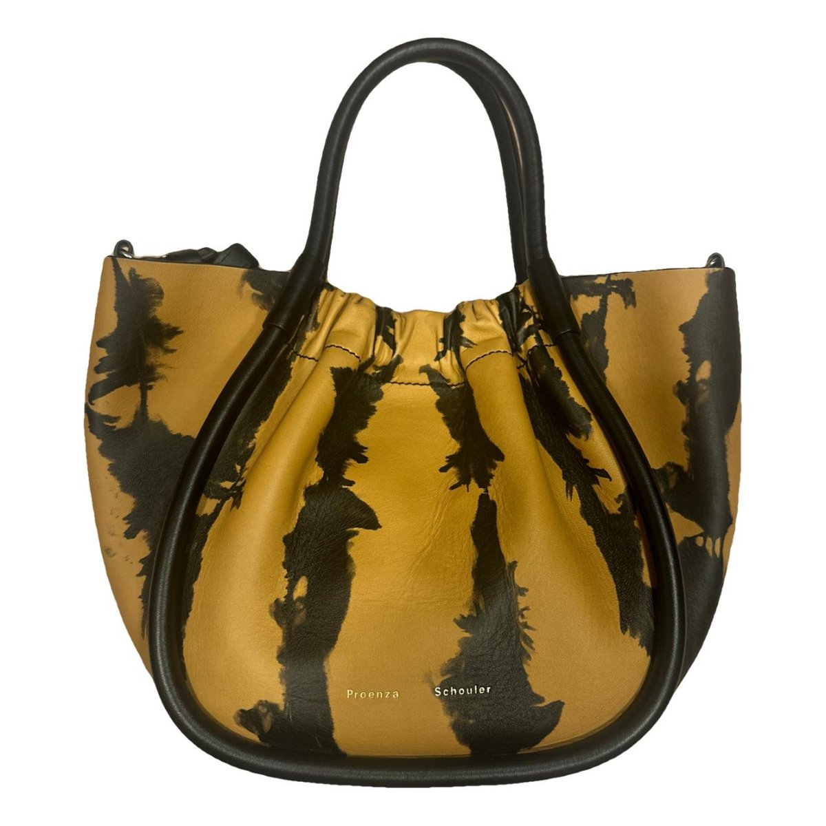 Ruched leather handbag
