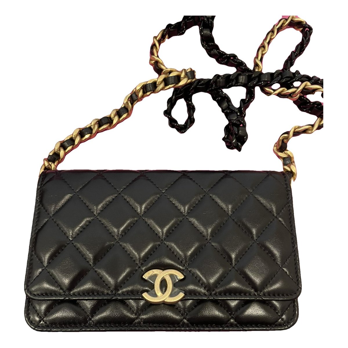 Wallet On Chain leather crossbody bag