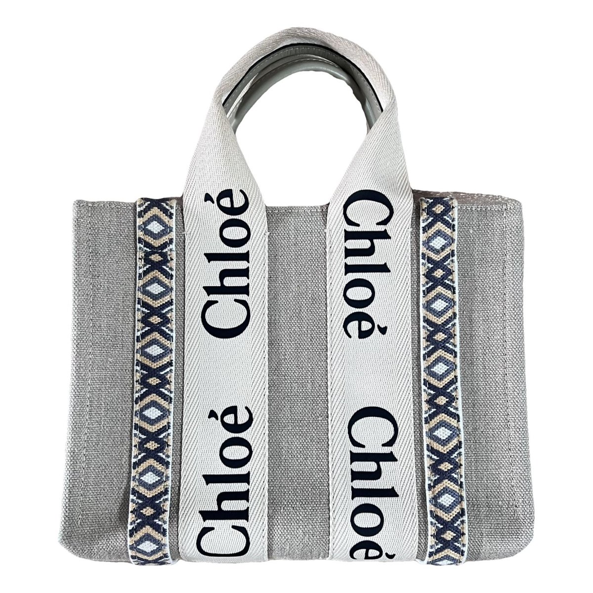 Woody linen tote