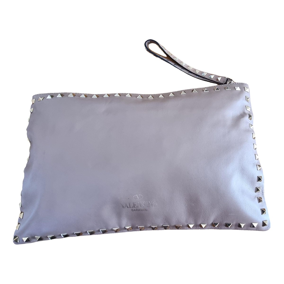 Rockstud leather clutch bag