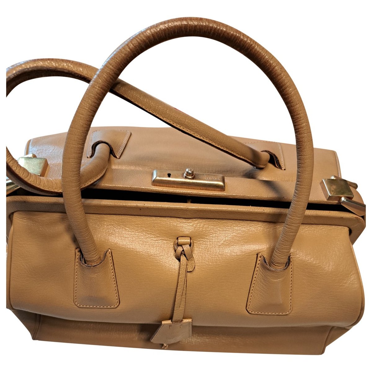 Madras leather handbag