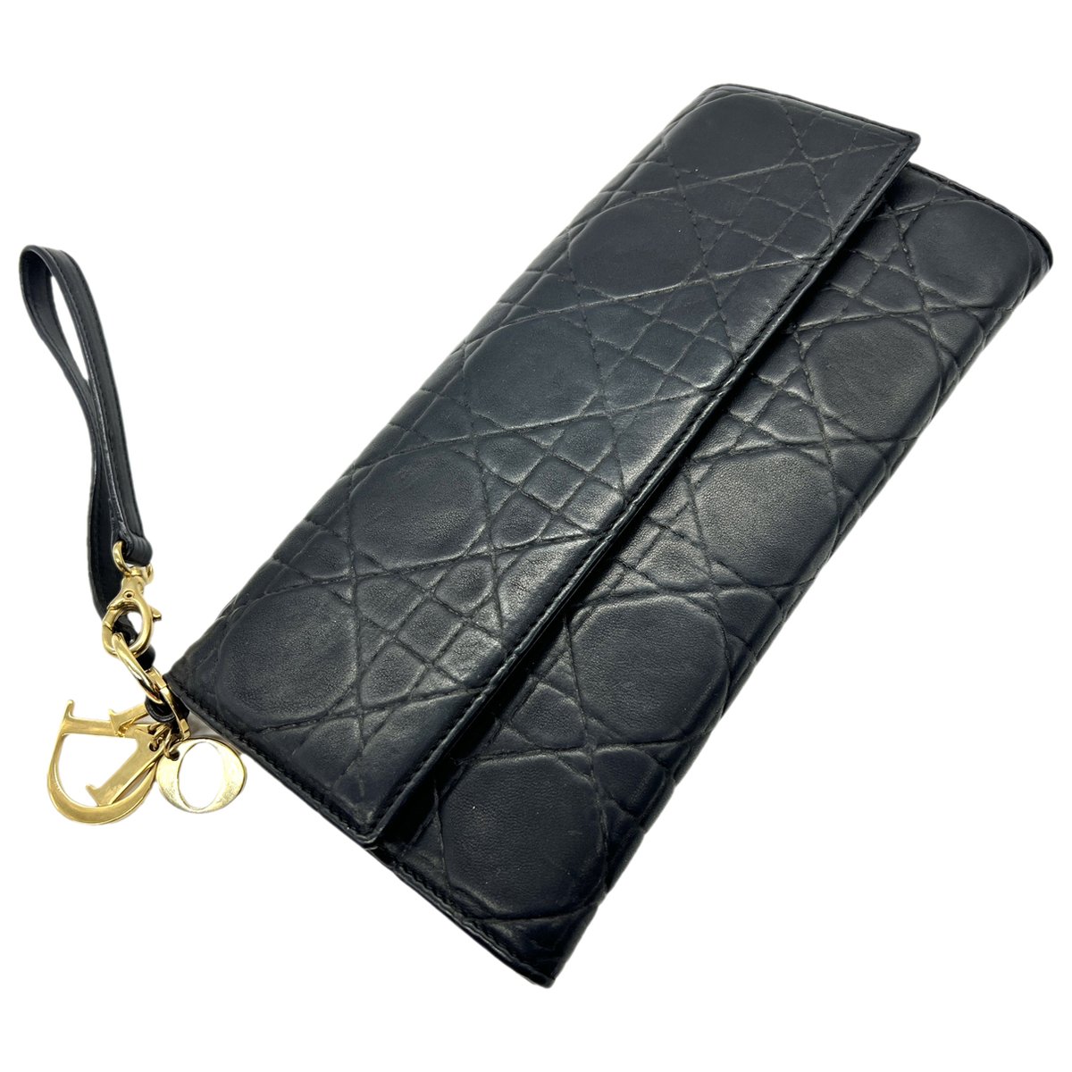Lady Dior leather clutch bag