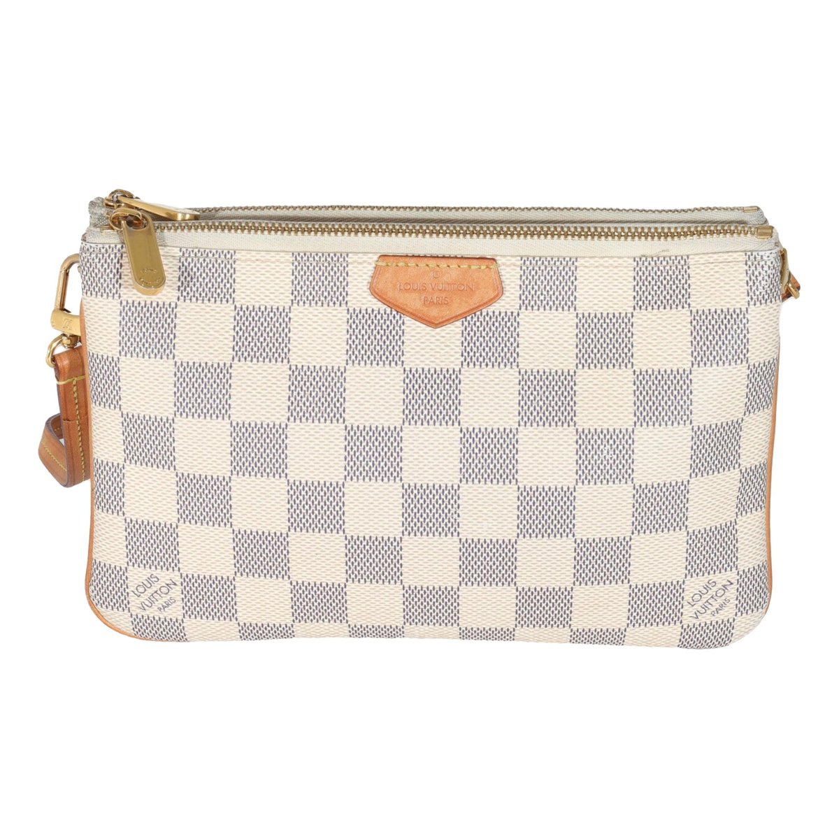 Double zip leather handbag