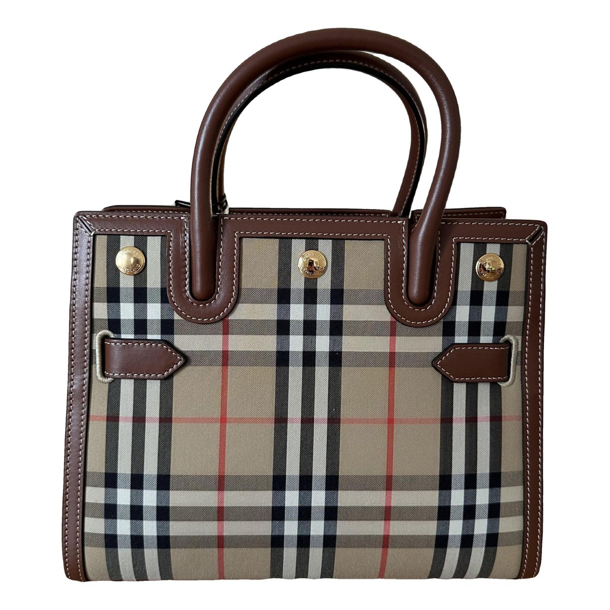 Title leather handbag