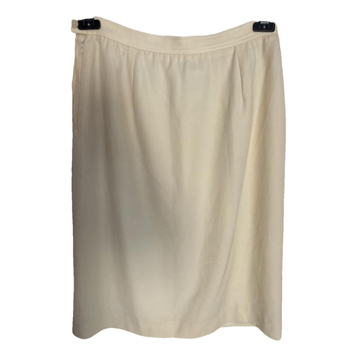 VLogo wool mid-length skirt