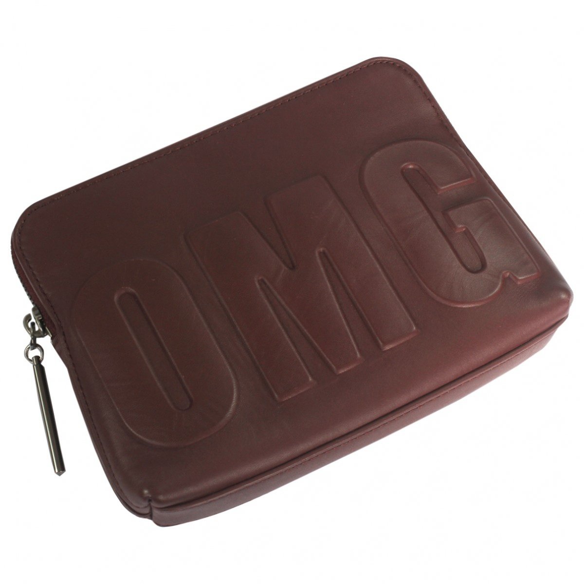 Leather clutch bag