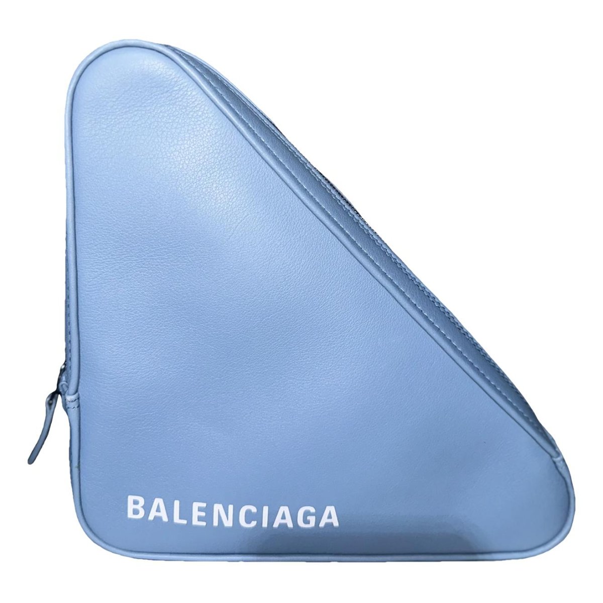 Triangle leather clutch bag