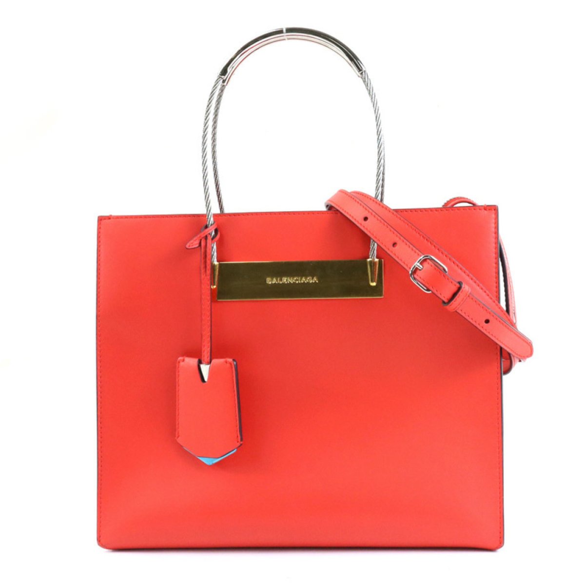 Cable leather handbag