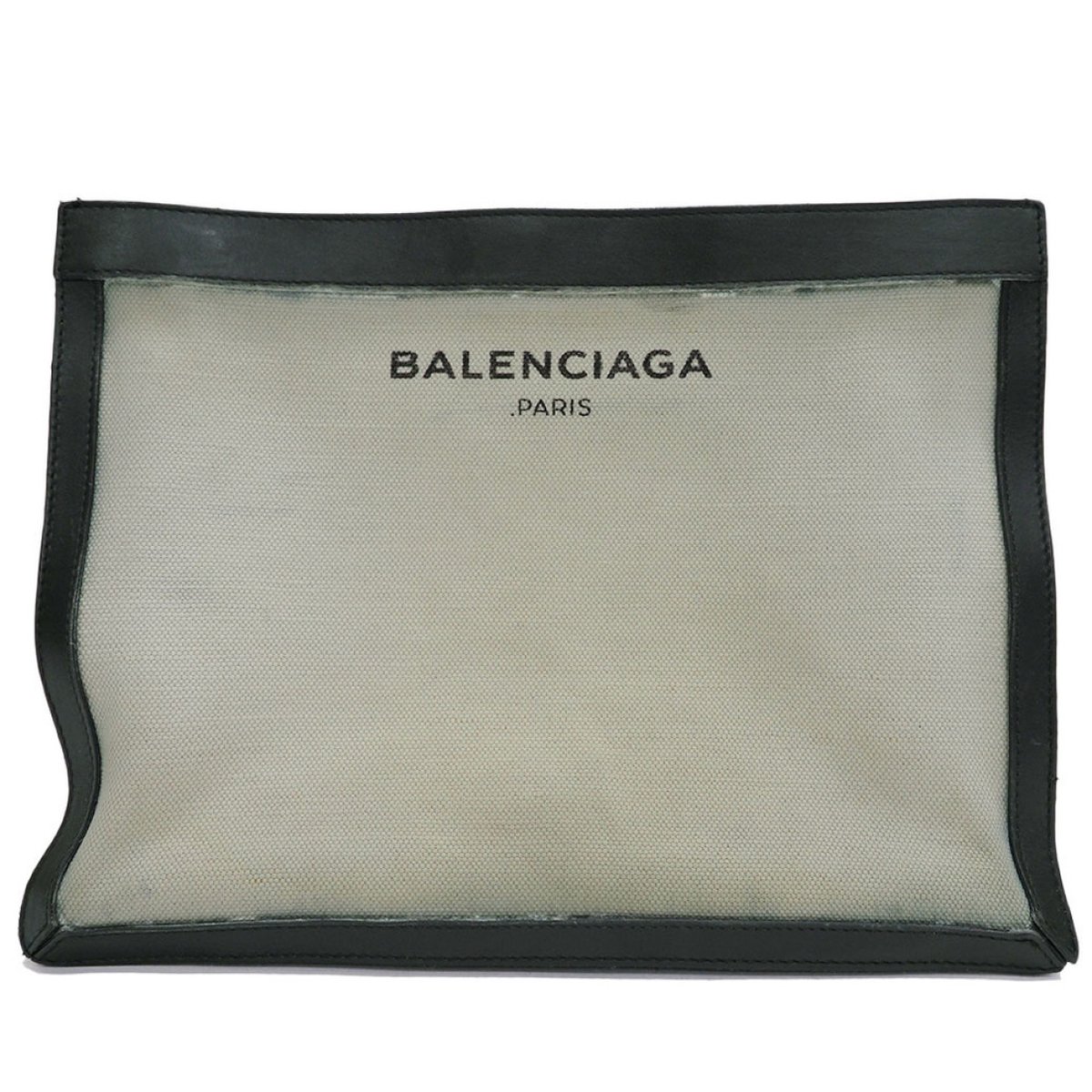 Navy cabas cloth clutch bag