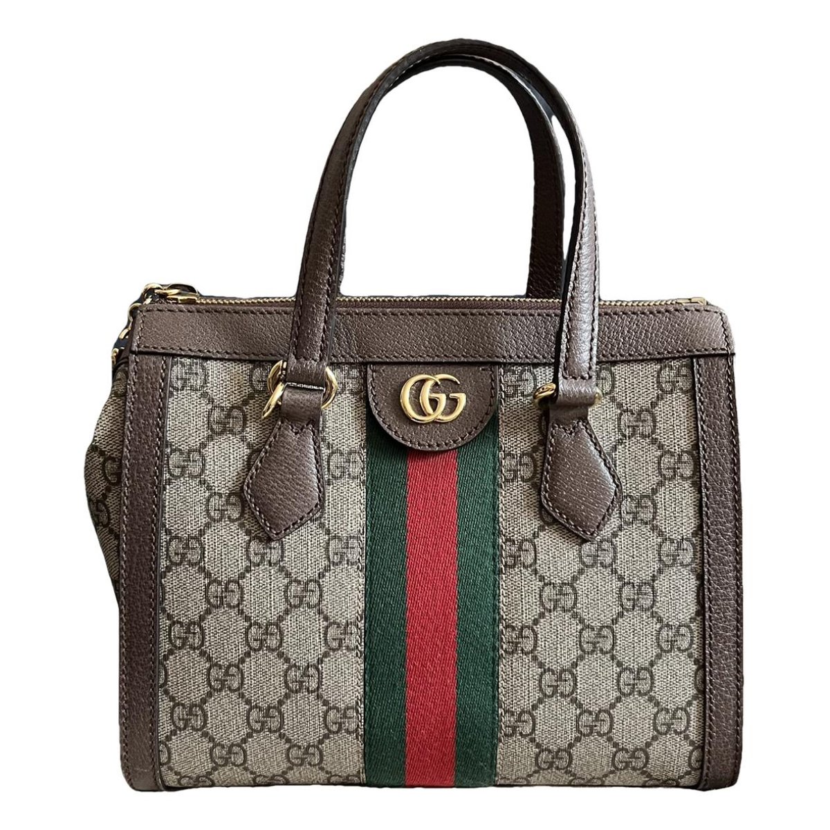 Ophidia Top Handle leather handbag