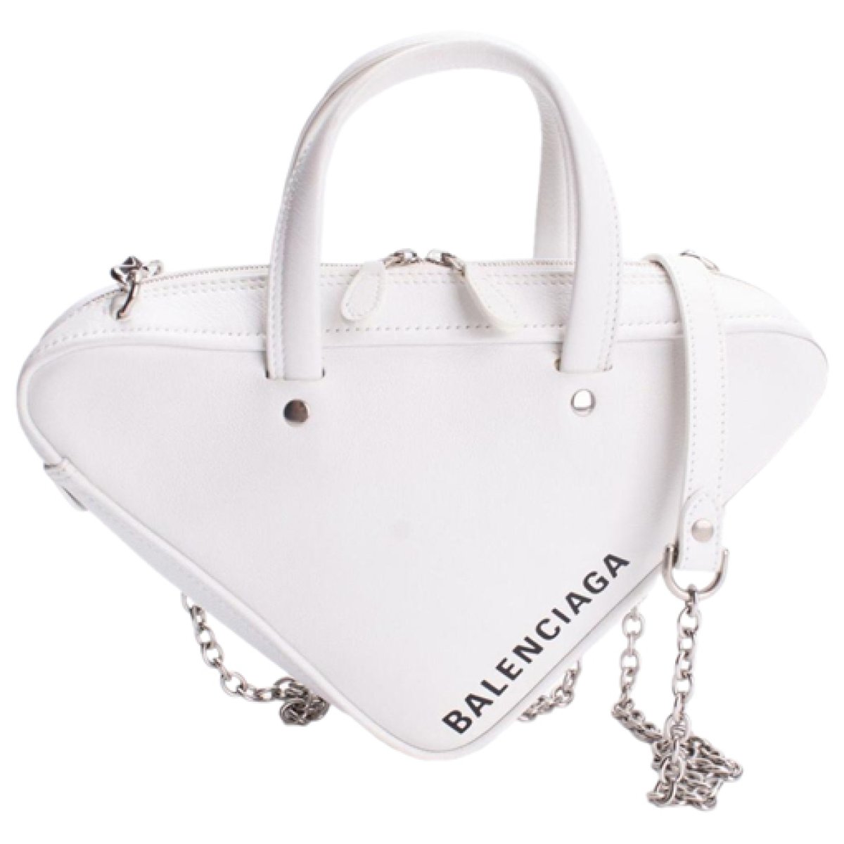 Triangle leather handbag