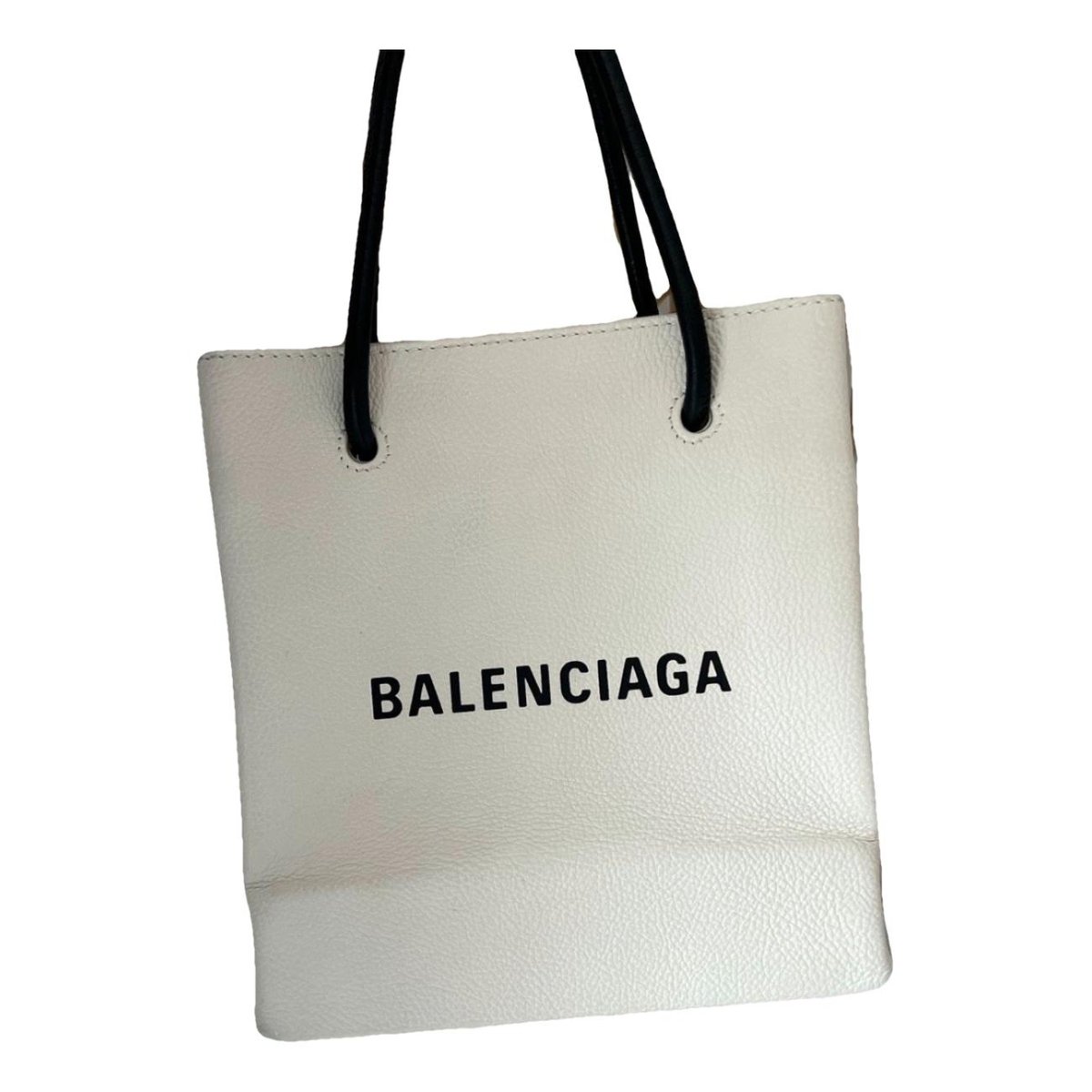 Plastic bag shooper leather tote