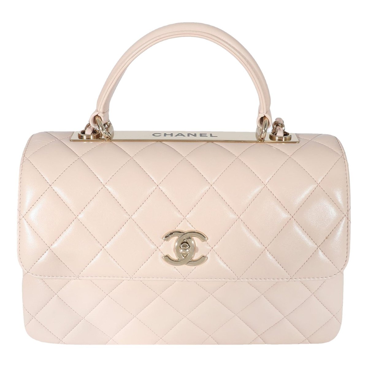 Trendy CC Top Handle leather handbag