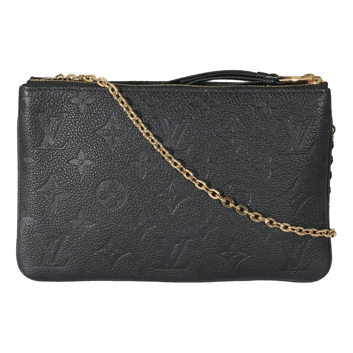 Double zip leather handbag