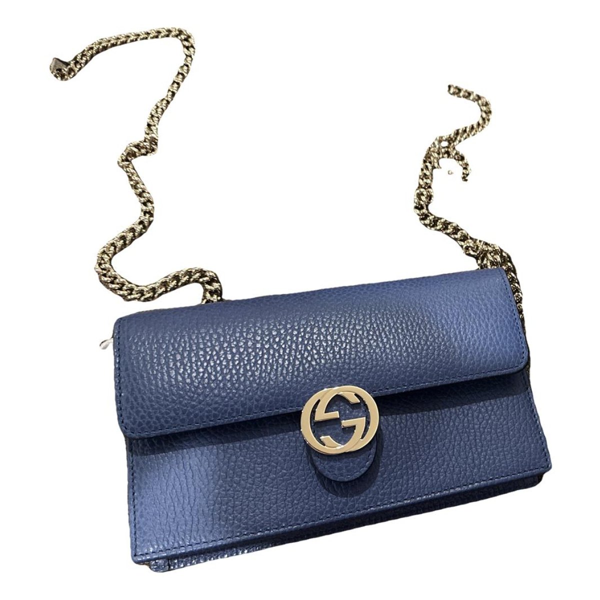 Interlocking leather clutch bag