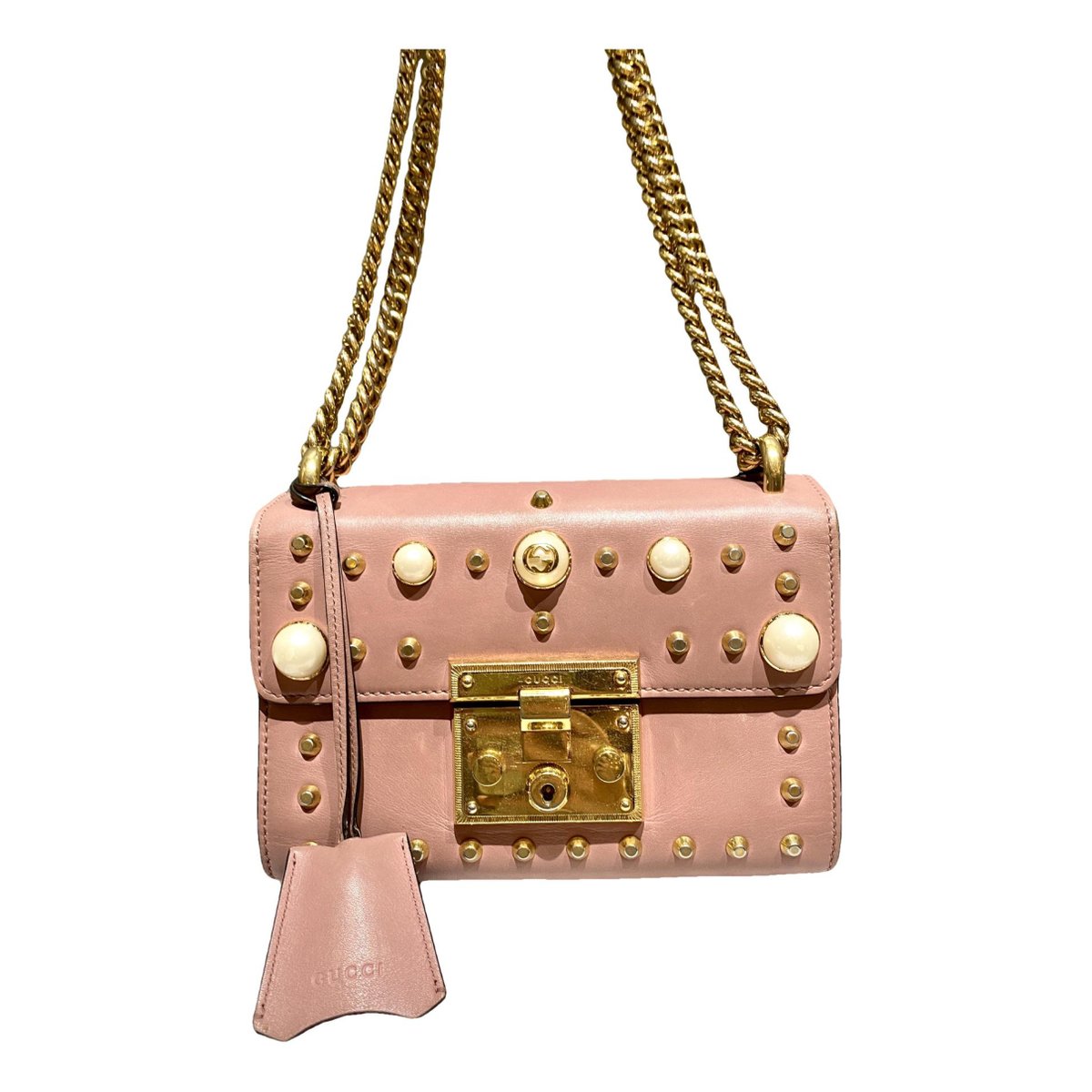 Padlock leather handbag