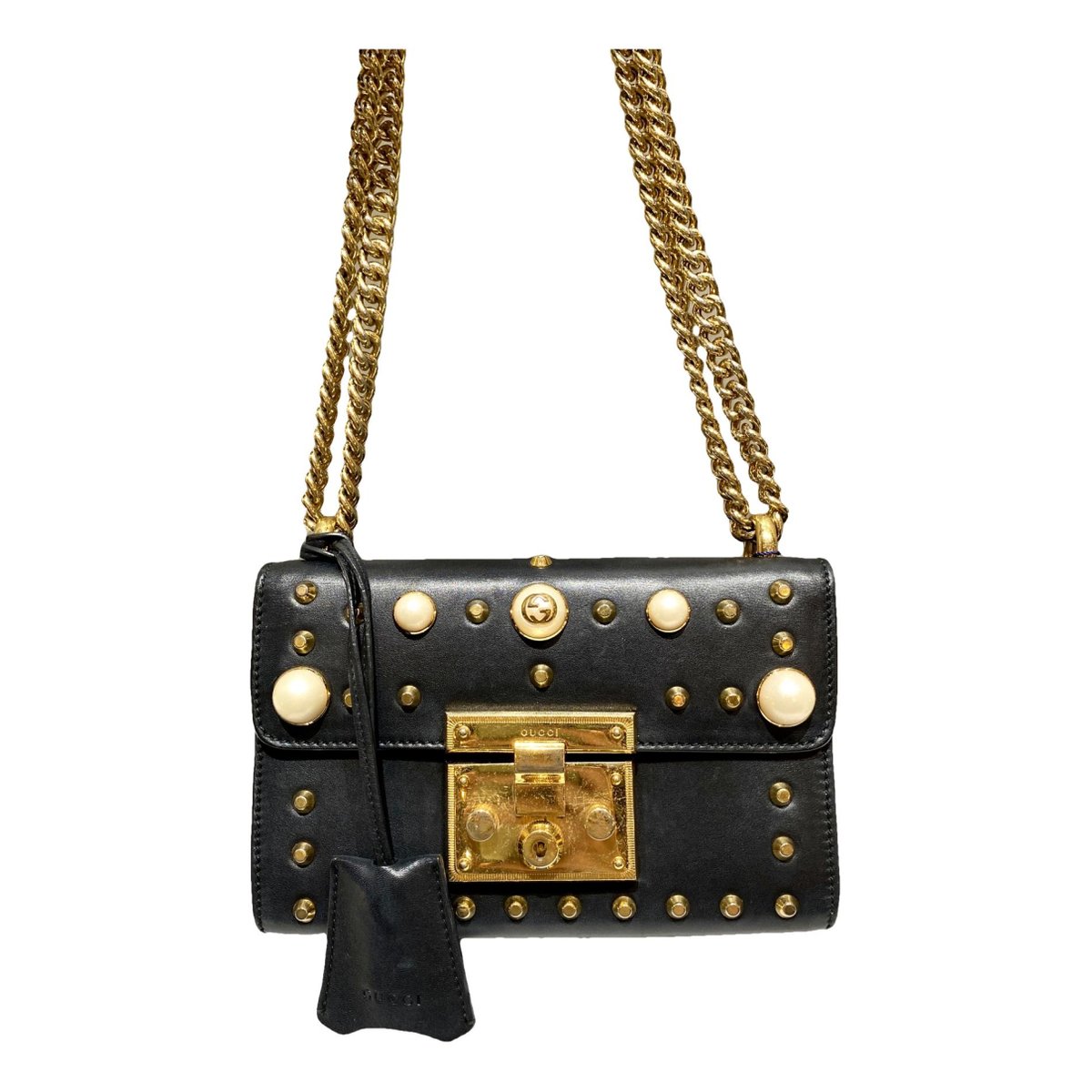 Padlock leather handbag