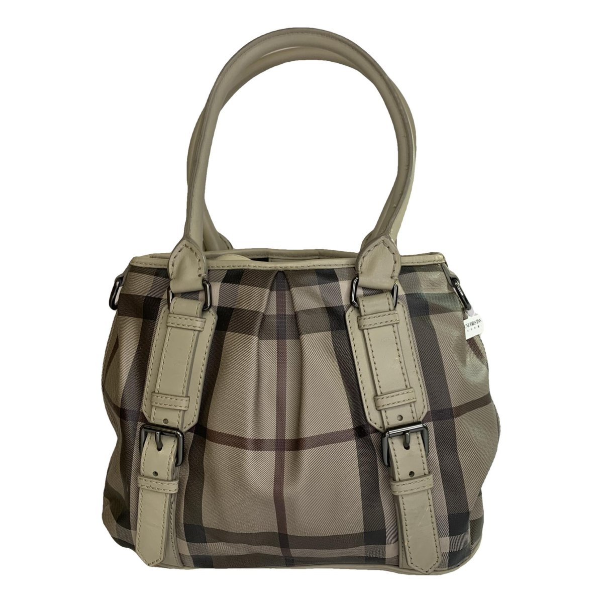 Title leather handbag