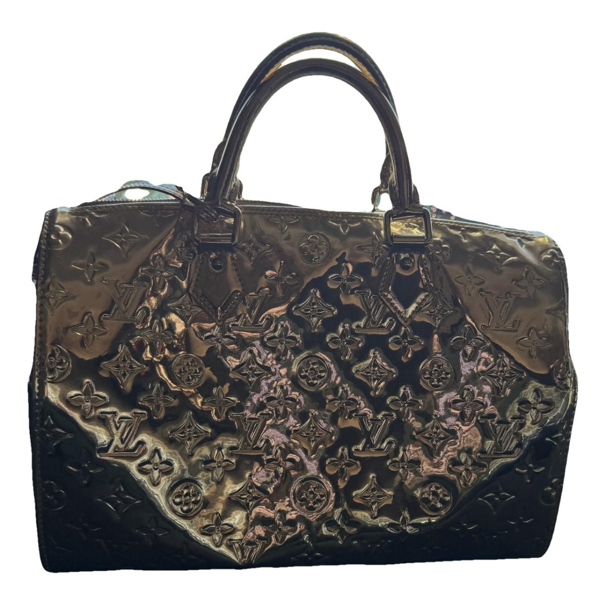 Speedy patent leather handbag