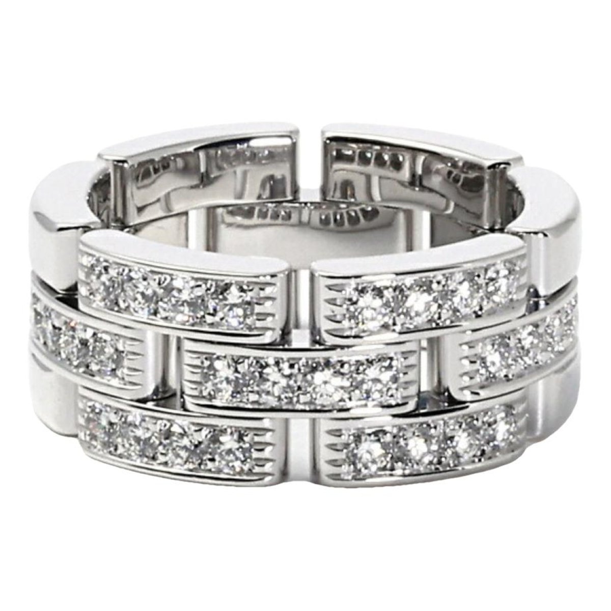 Panthère white gold ring