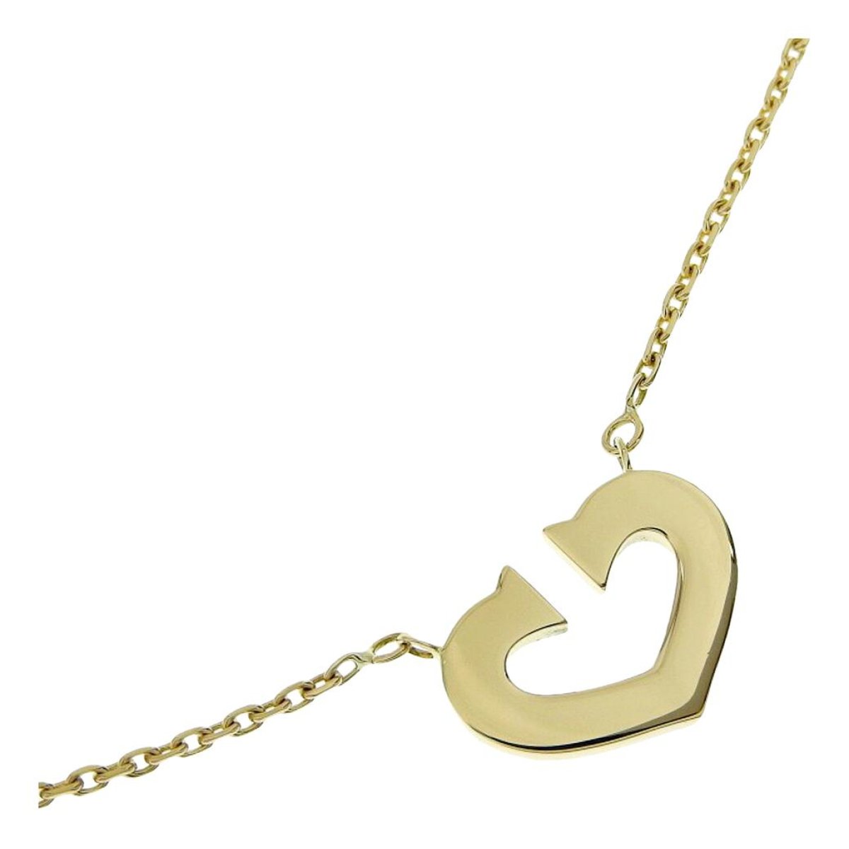C yellow gold necklace