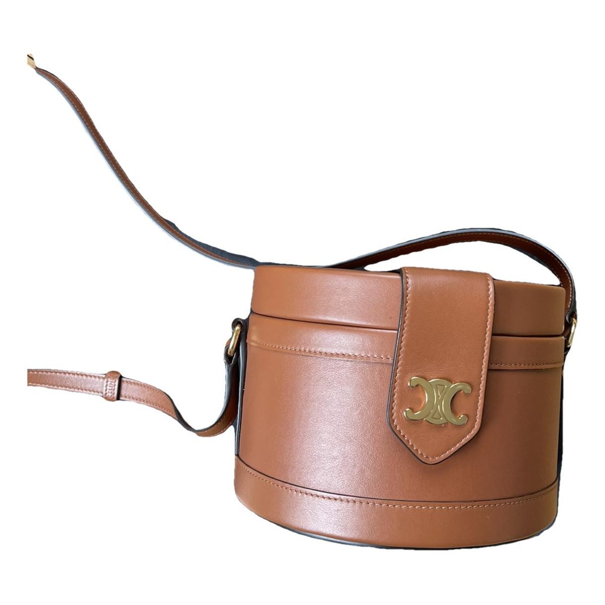 Tambour leather crossbody bag
