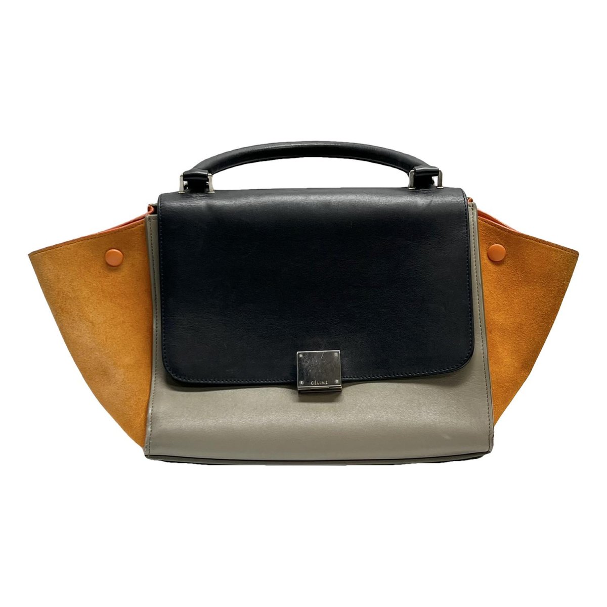 Trapèze leather handbag