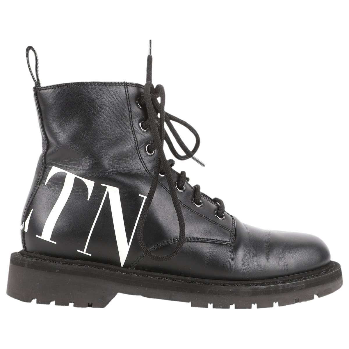 VLTN leather lace up boots