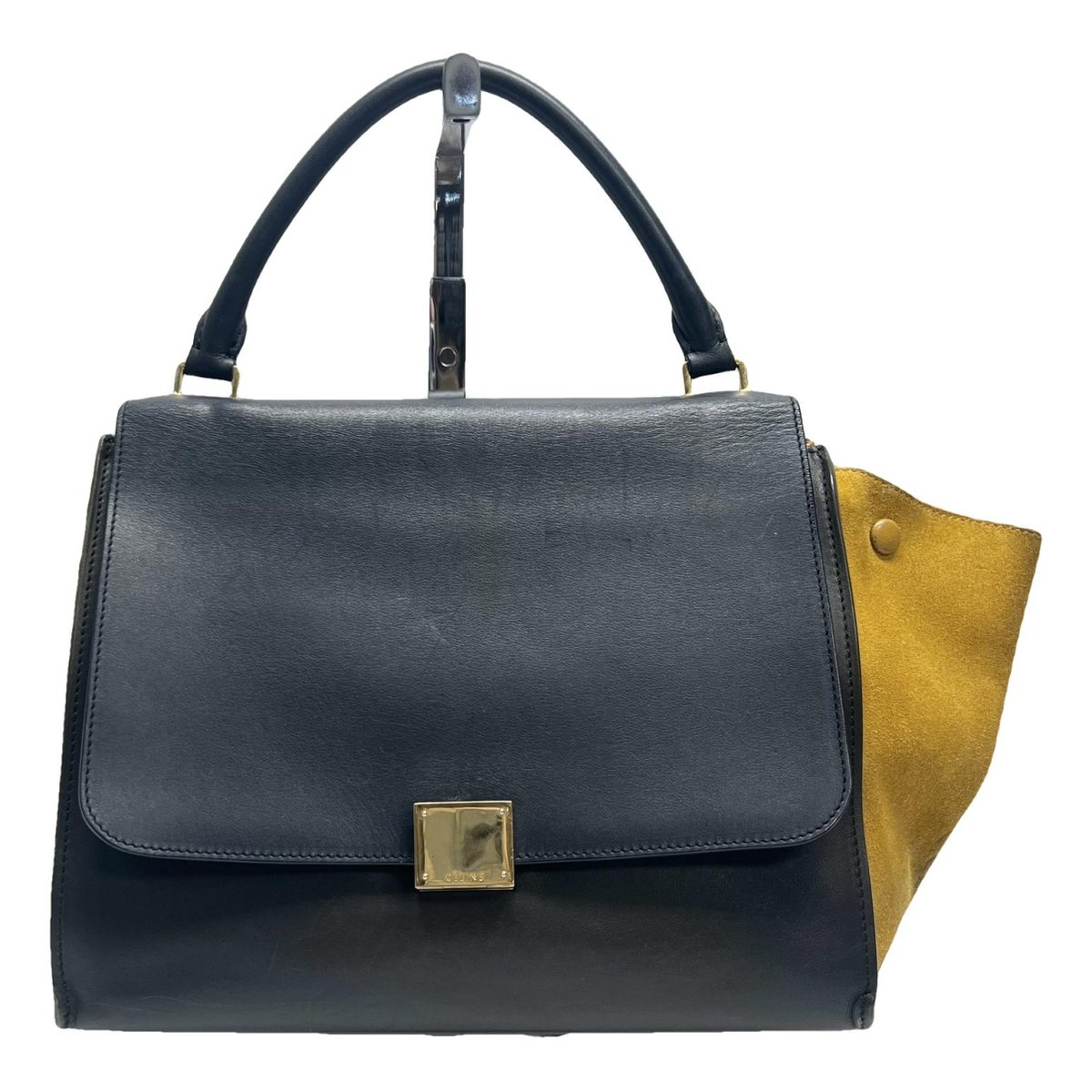 Trapèze leather handbag