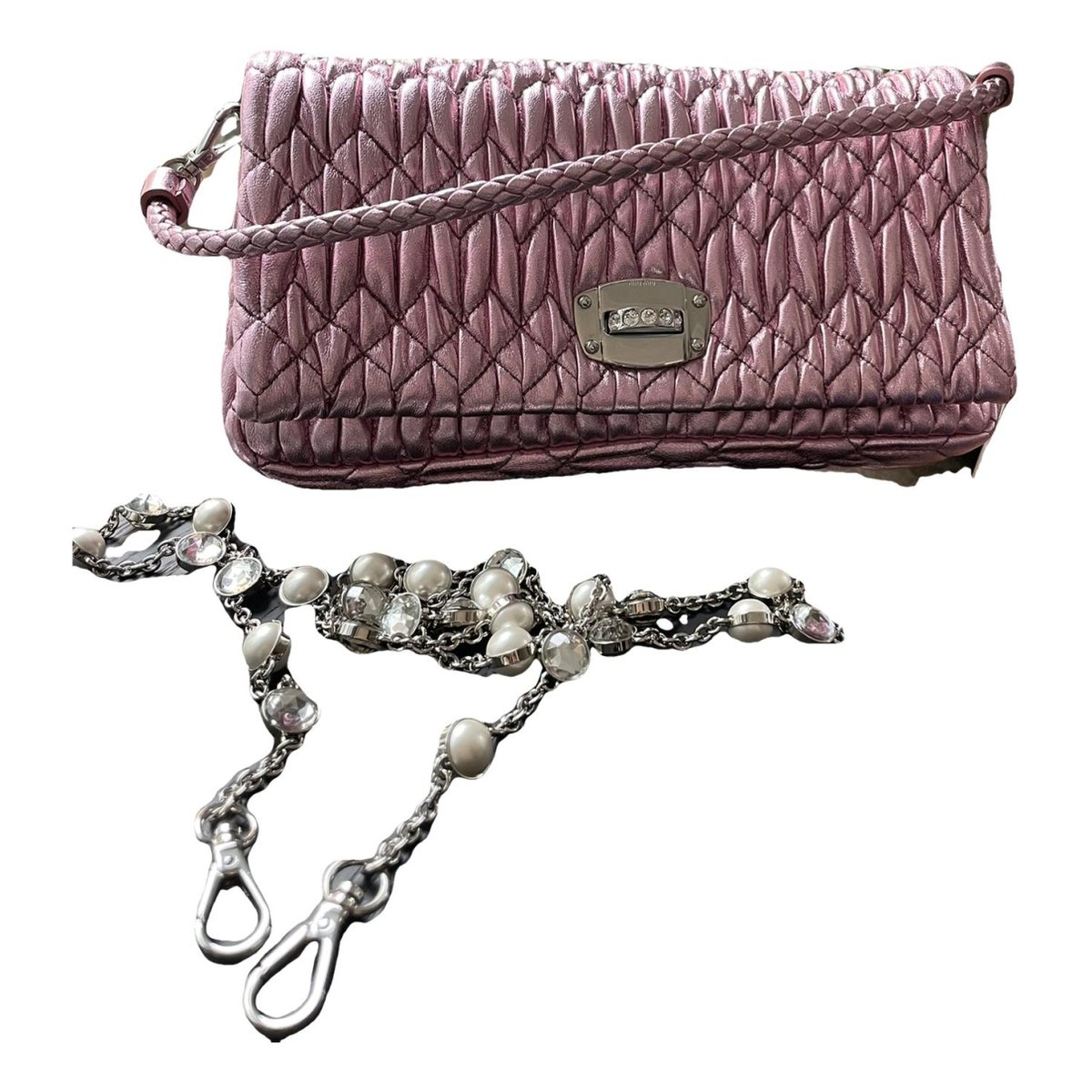 Miu Crystal leather bag