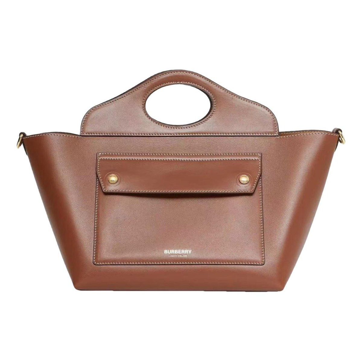 Pocket leather handbag