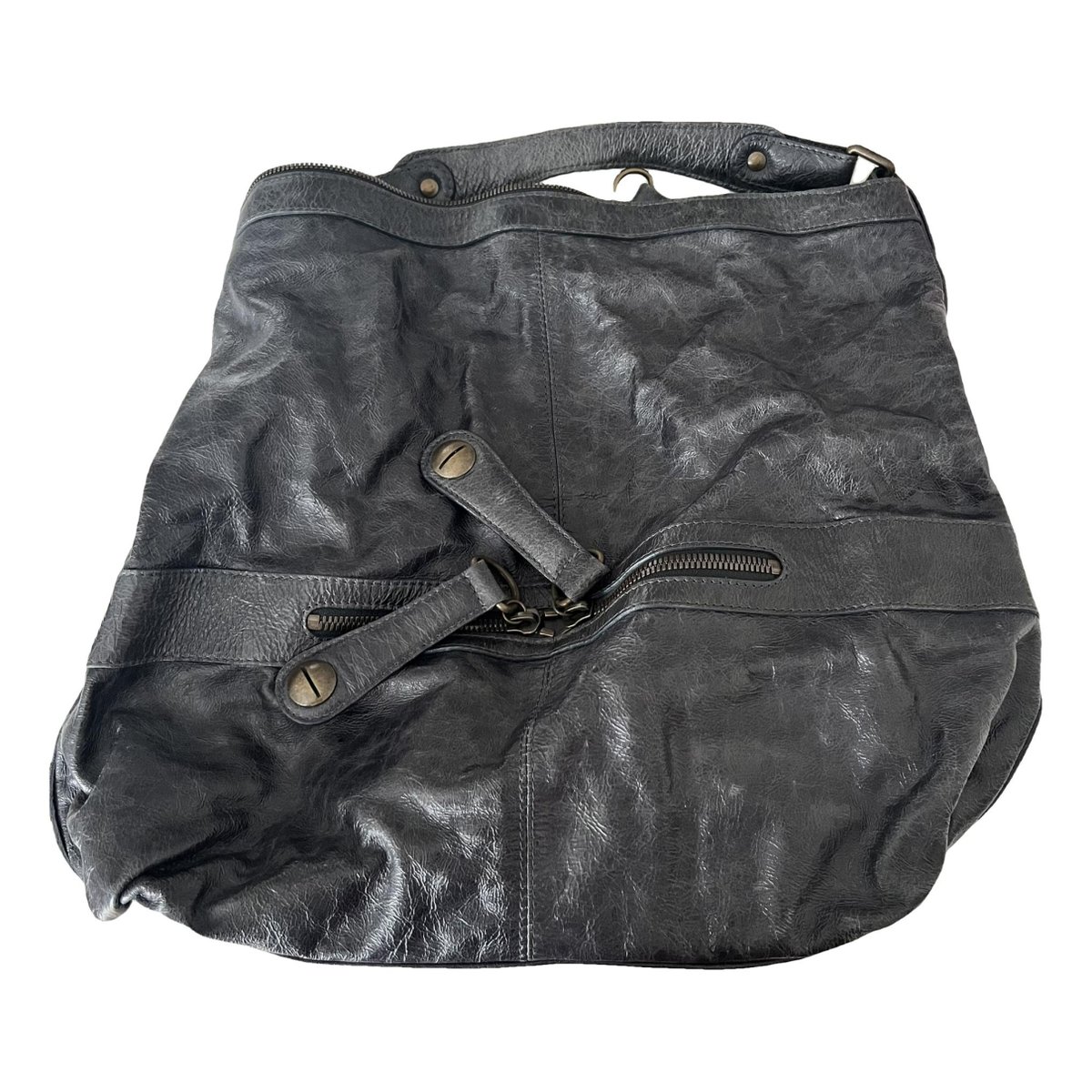 Tote Flower leather handbag
