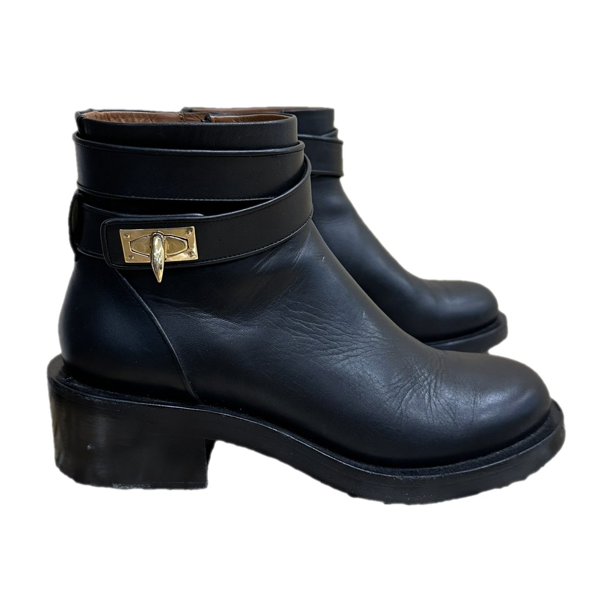 Shark leather biker boots