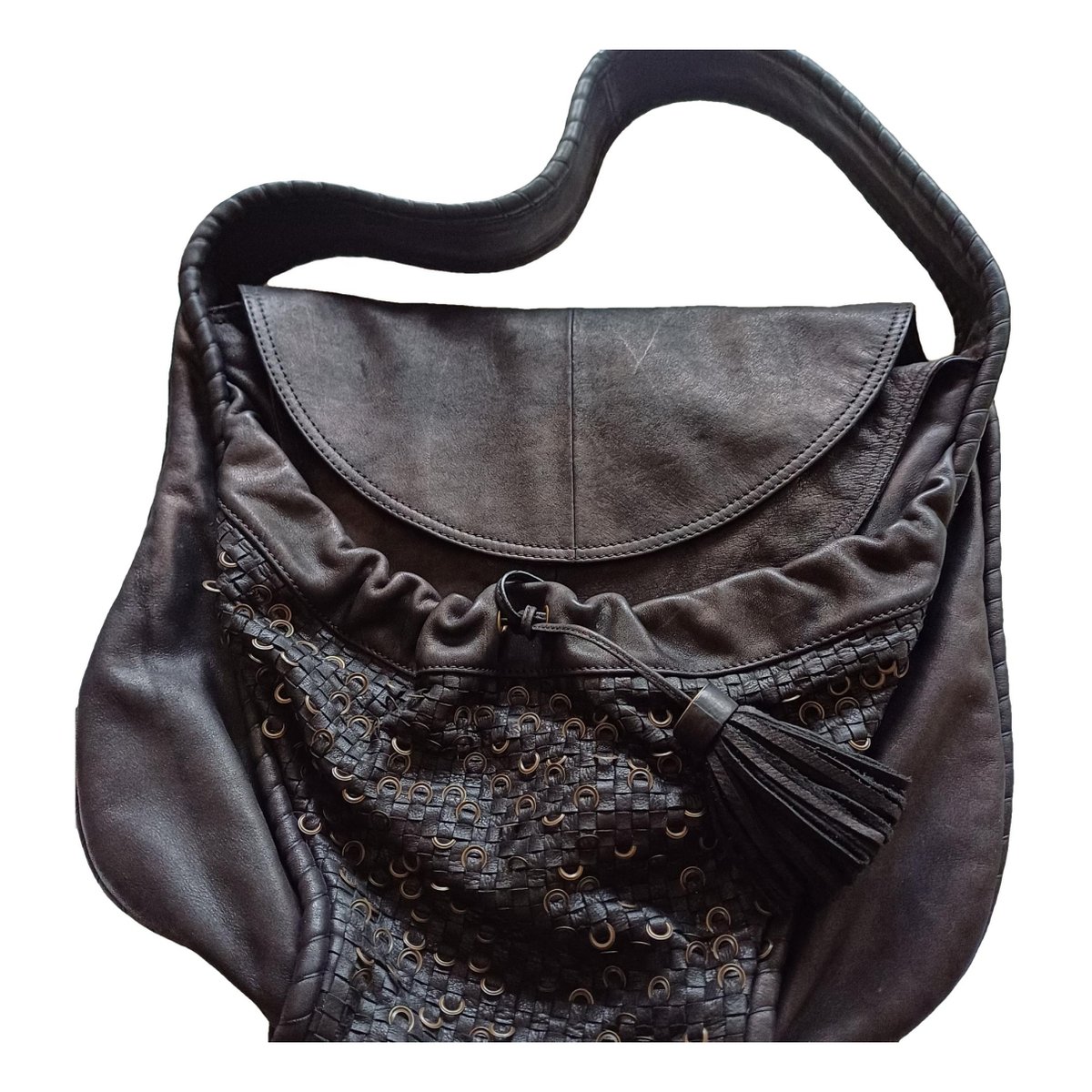 Box leather handbag